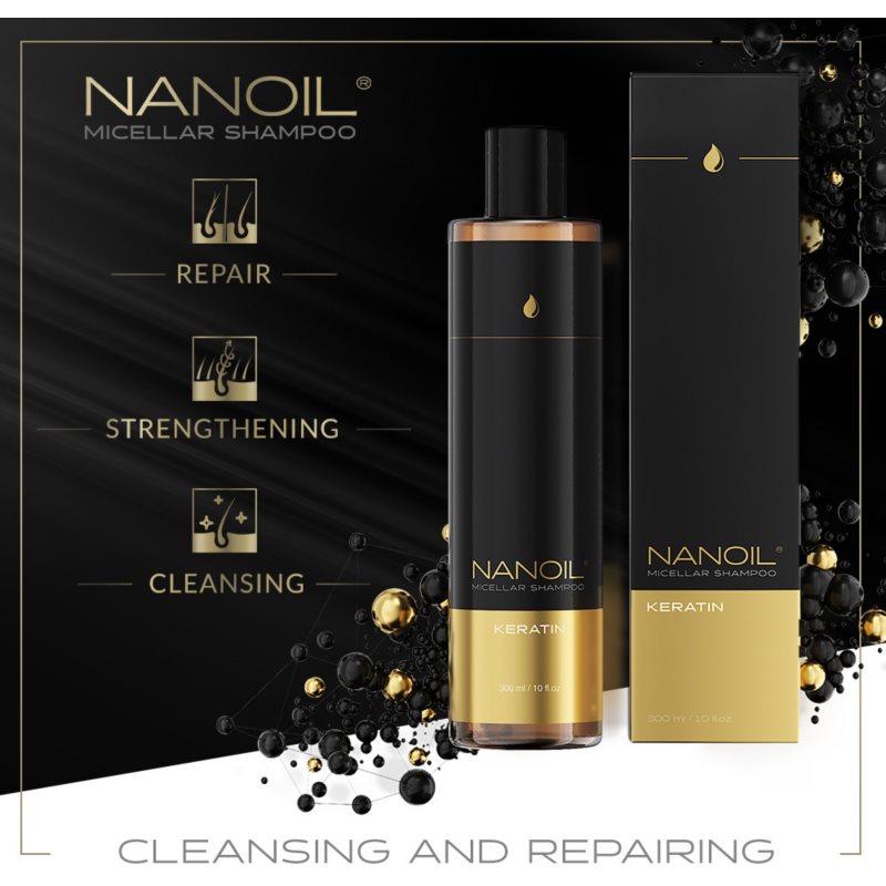 Nanoil Keratin erősítő micellás sampon keratinnal 300 ml termék 2. képe