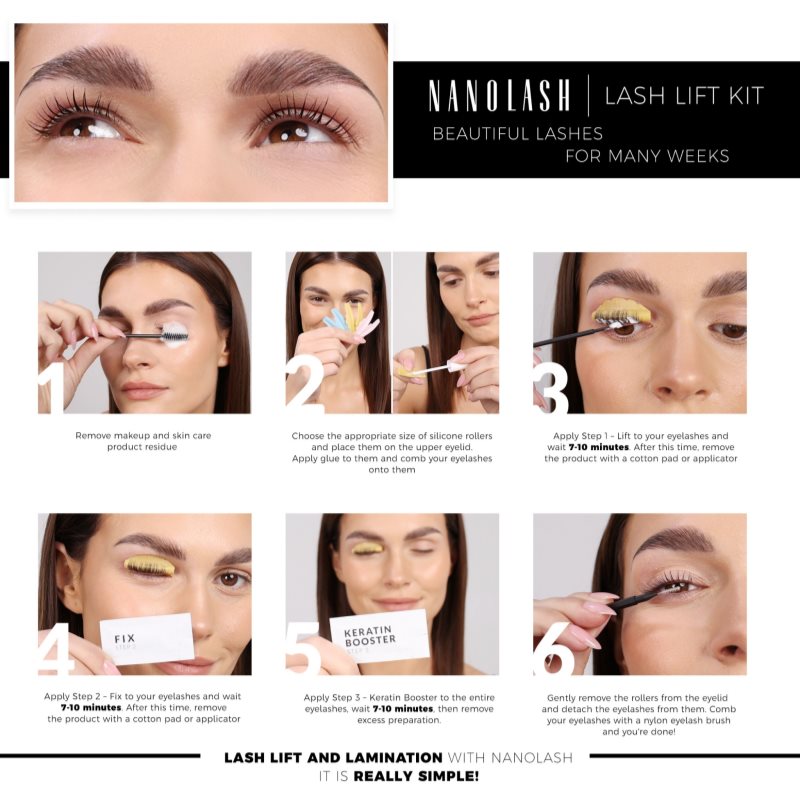 Nanolash Lash Lift Kit Ensemble De Rehaussement Et De Lamination Pour Cils