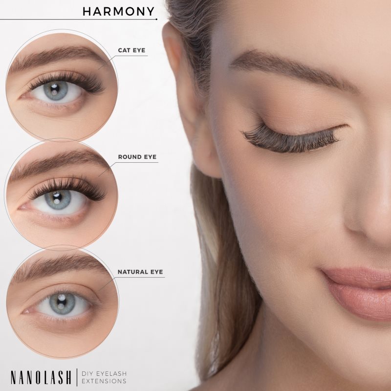 Nanolash DIY Eyelash Extensions пучкові накладні вії без вузликів Harmony 36 кс