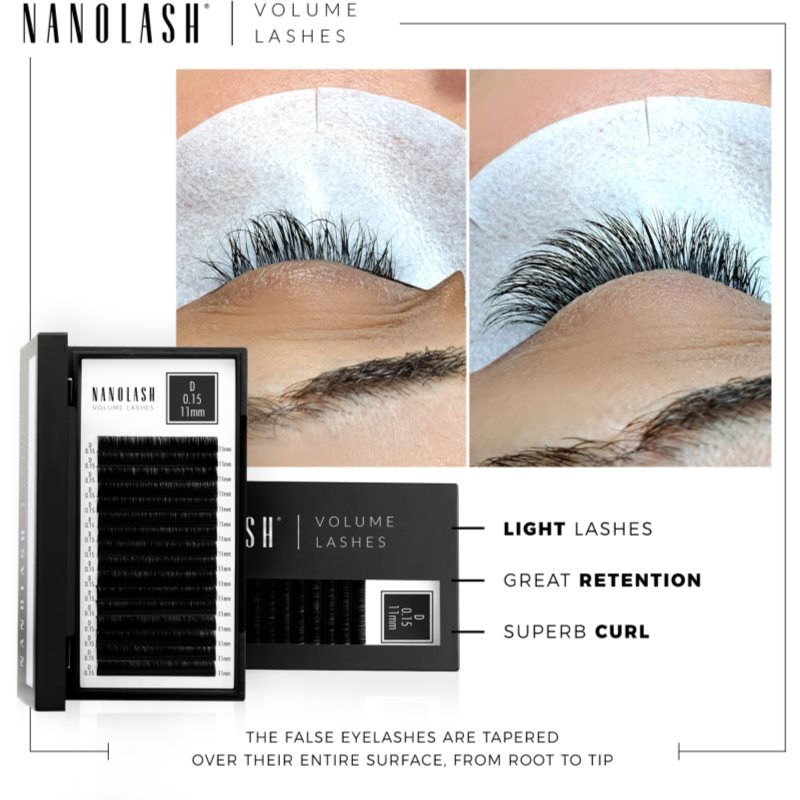 Nanolash Volume Lashes False Eyelashes 0.05 D 6-13mm 1 Pc