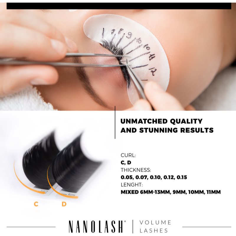 Nanolash Volume Lashes False Eyelashes 0.05 D 6-13mm 1 Pc