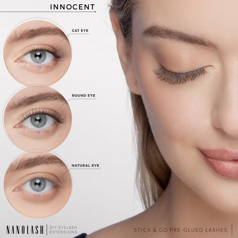 Nanolash DIY Eyelash Extensions sada na domácí prodloužení řas Innocent 36 ks (obrázek 4)