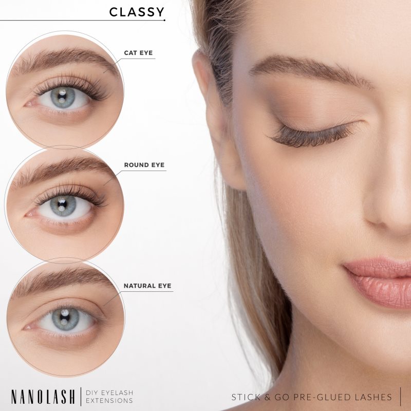 Nanolash DIY Eyelash Extensions sada na domáce predĺženie rias Classy 36 ks