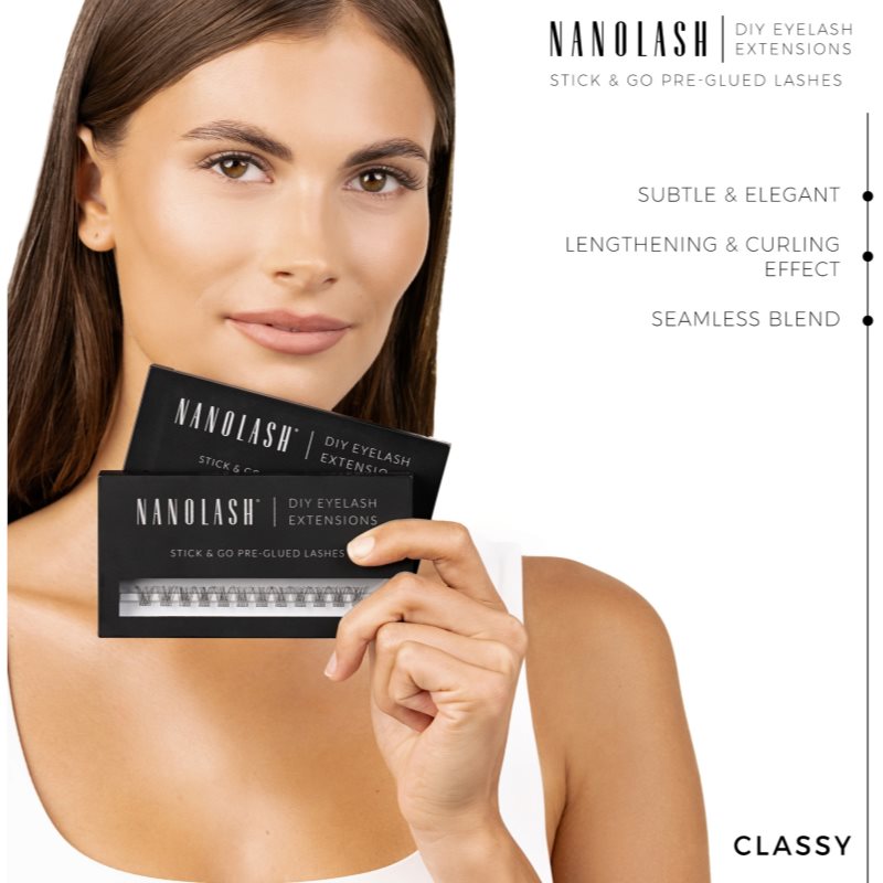 Nanolash DIY Eyelash Extensions sada na domáce predĺženie rias Classy 36 ks
