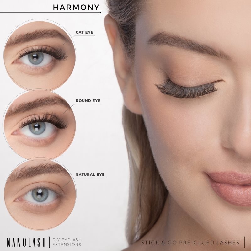 Nanolash DIY Eyelash Extensions sada na domácí prodloužení řas Harmony 36 ks (obrázek 4)