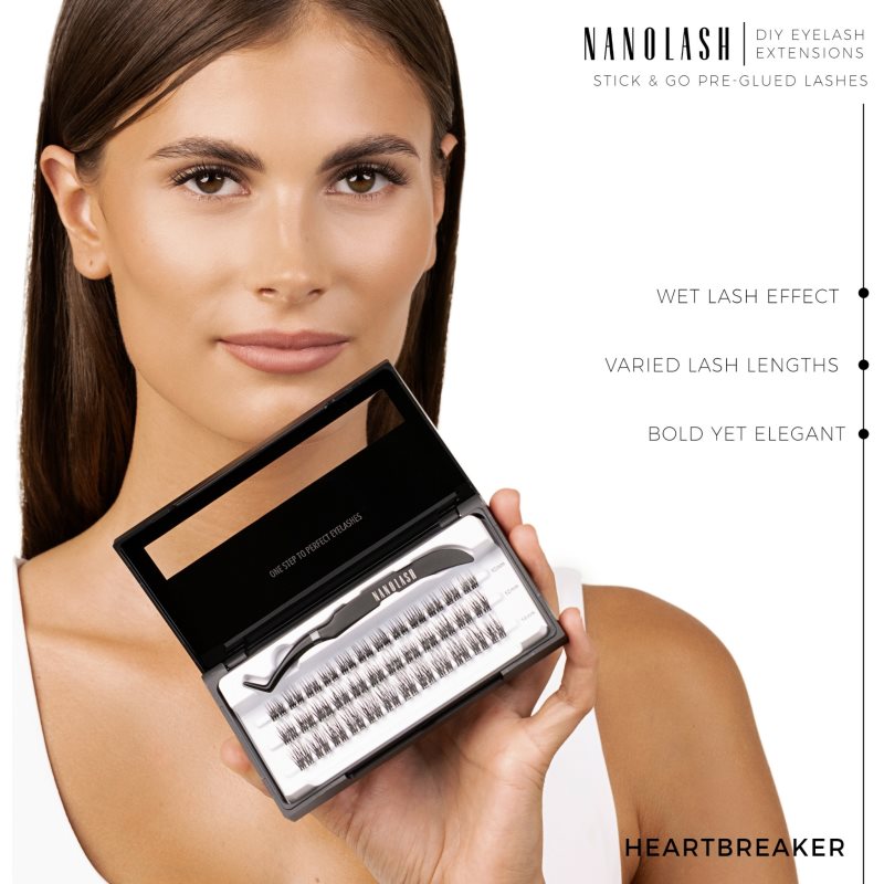 Nanolash DIY Eyelash Extensions sada na domácí prodloužení řas Heartbreaker 36 ks (obrázek 6)