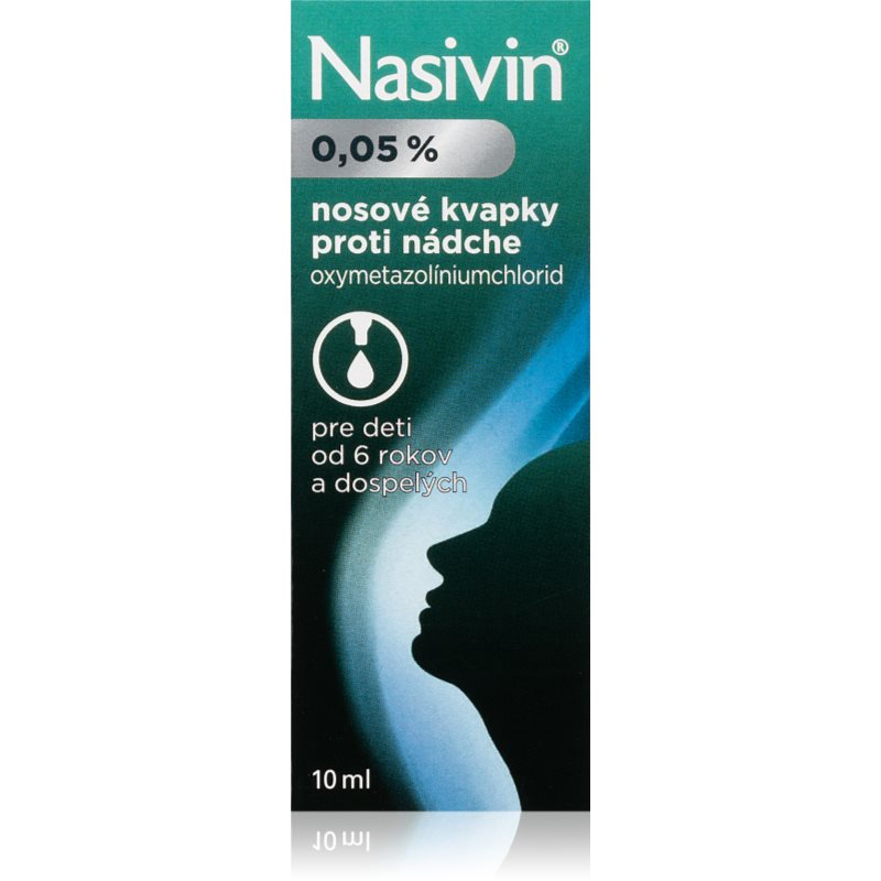 Nasivin Nasivin 0,05% nosné kvapky na liečbu nádchy a ochorení nosových dutín 10 ml