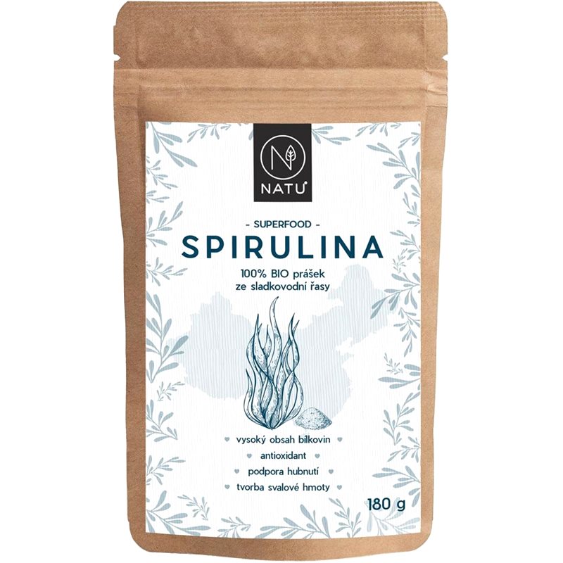 NATU Spirulina BIO prášok v BIO kvalite na maximálne posilnenie imunity 180 g