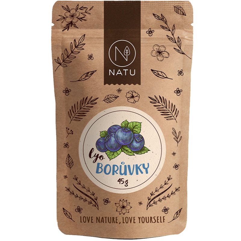 NATU Lyofilizované čučoriedky mrazom sušené ovocie 45 g