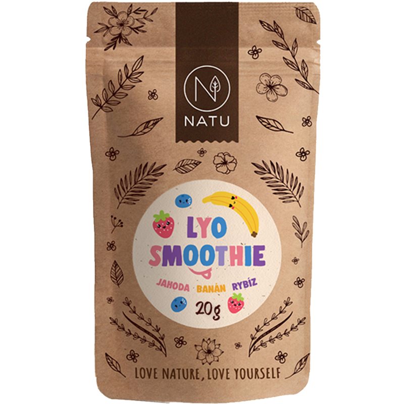 NATU Lyo mix smoothie mrazom sušené ovocie príchuť Strawberry, Banana & Blackcurrant 20 g