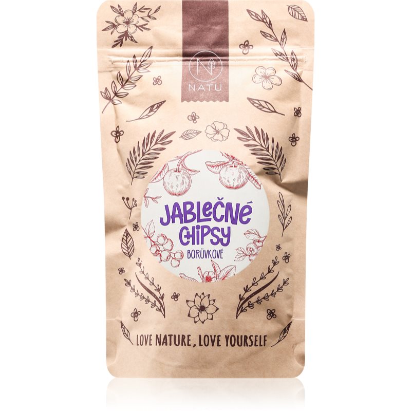 NATU Jablkové chipsy sušené ovocie príchuť Blueberry 45 g
