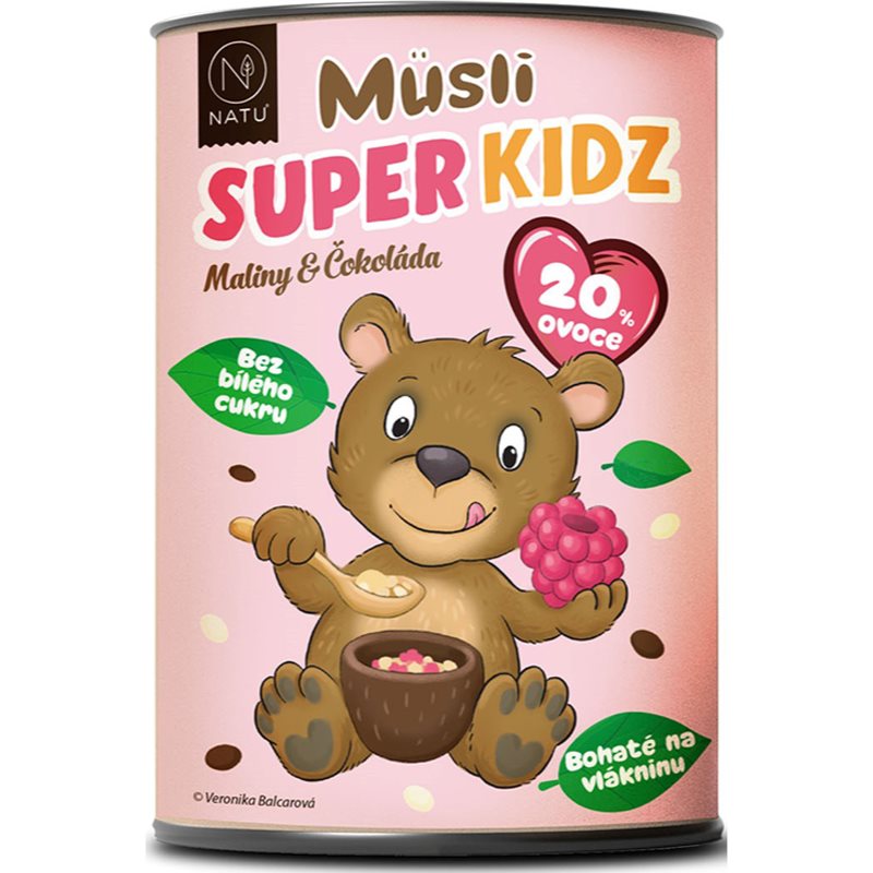 NATU Můsli Super Kidz Maliny & čokoláda müsli pre deti 300 g