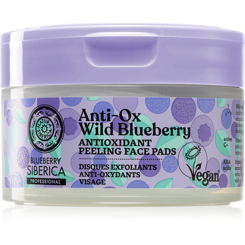 Natura Siberica Anti-Ox Wild Blueberry blazinice za piling lica 20 kom
