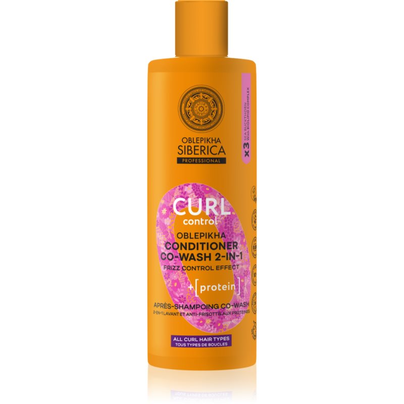 Natura Siberica Oblepikha Siberica kondicionér pro uhlazení nepoddajných a krepatých vlasů pro kudrnaté vlasy 400 ml