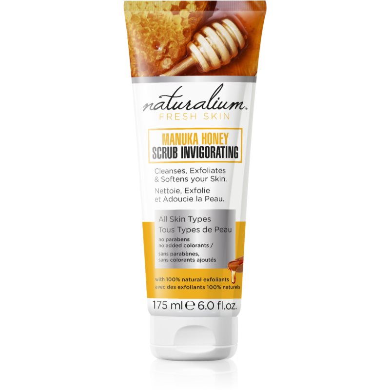 Naturalium Fresh Skin Manuka Honey švelninamasis kūno šveitiklis visų tipų odai 175 ml
