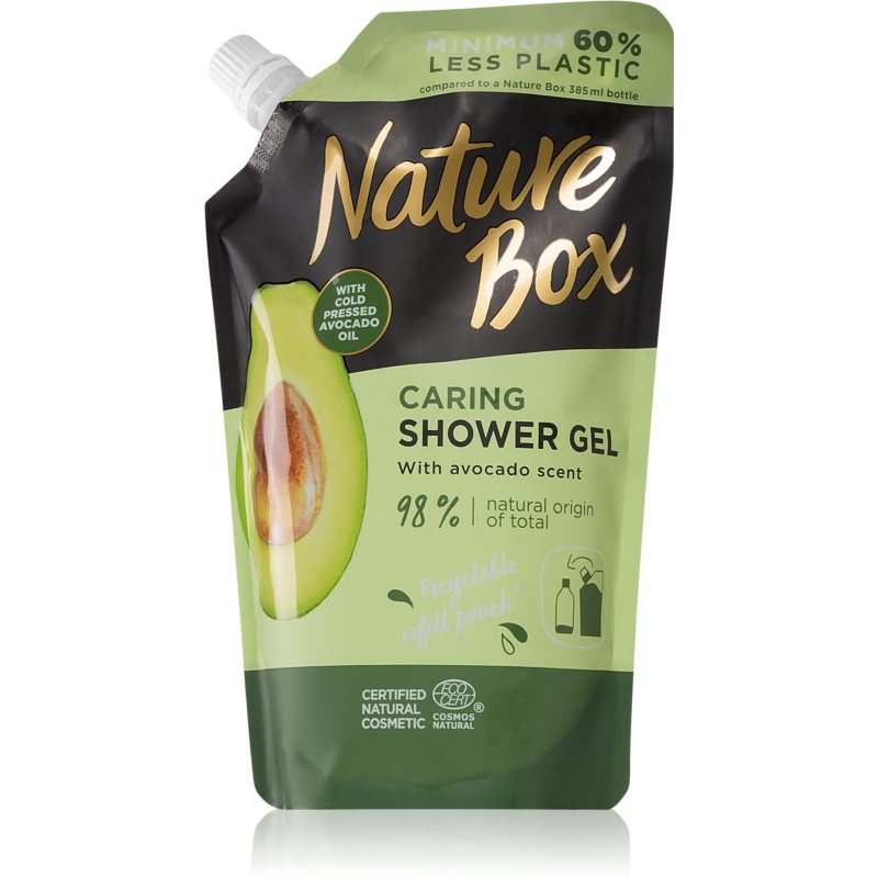 Nature Box Avocado pečující sprchový gel náhradní náplň 500 ml