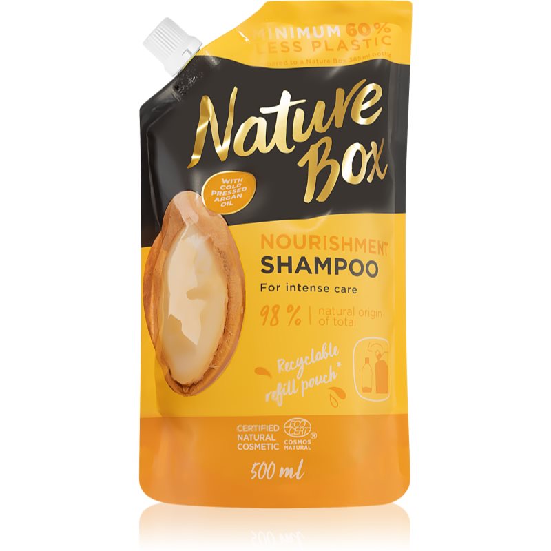 Nature Box Argan intenzívne vyživujúci šampón s arganovým olejom náhradná náplň 500 ml