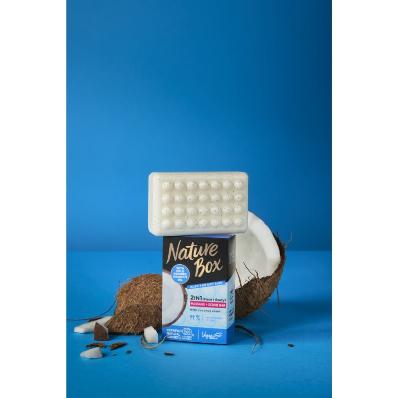 Nature Box Coconut очисне тверде мило з ефектом пілінгу 90 гр
