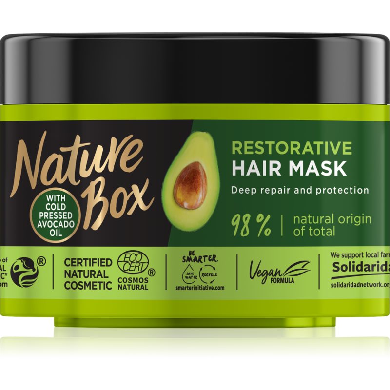 Nature Box Avocado intensyviai regeneruojanti kaukė pažeistiems plaukams 200 ml