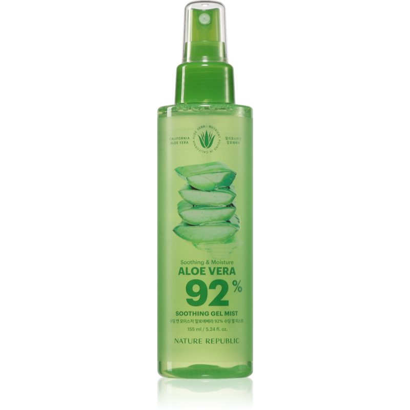 NATURE REPUBLIC Soothing & Moisture Aloe Vera 92% Soothing Gel Mist охолоджуюча та освіжаюча емульсія має заспокійливі властивості 155 мл