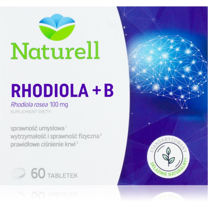 Naturell Rhodiola + B tabletki do wsparcia układu krwionośnego i funkcji poznawczych 60 tabletek