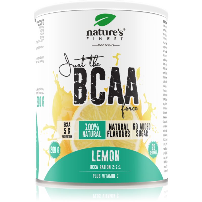Natures Finest BCCA Power Drink Pulver mit Aminosäuren Geschmack Lemon 200 g