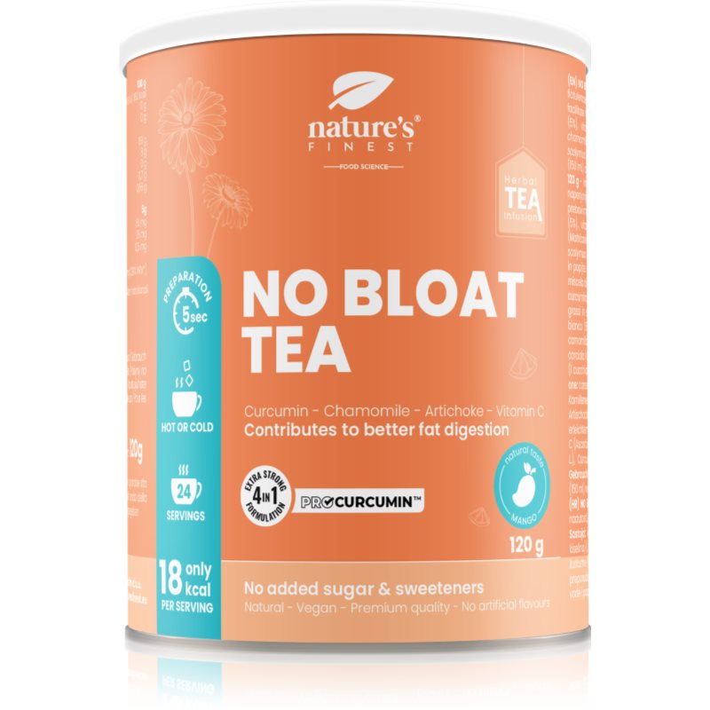Natures Finest NO BLOAT TEA Pulver zur Herstellung von Getränken zur Verdauungsförderung 120 g