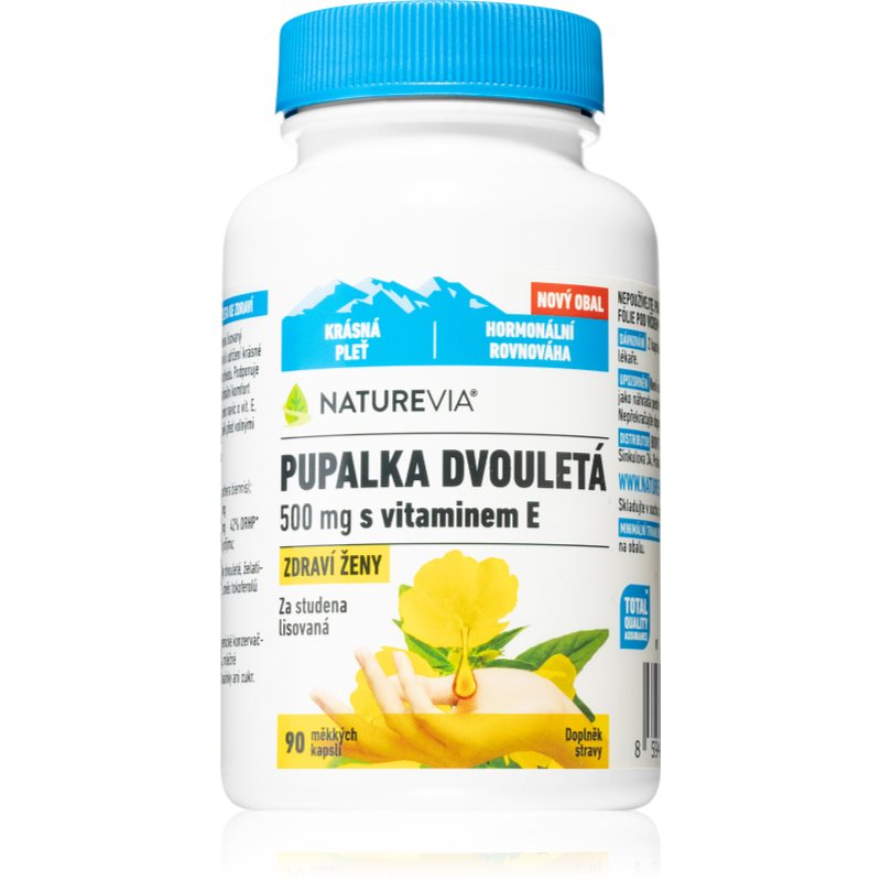 NatureVia Pupalka dvojročná + vitamin E kapsuly na podporu zdravej hormonálnej činnosti 90 cps kúpite na Notino.sk