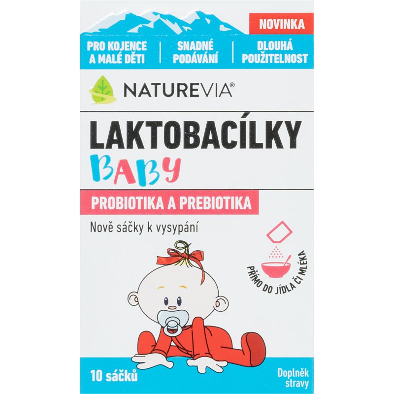 NatureVia Laktobacílky baby probiotiká s prebiotikami pre deti 10 ks