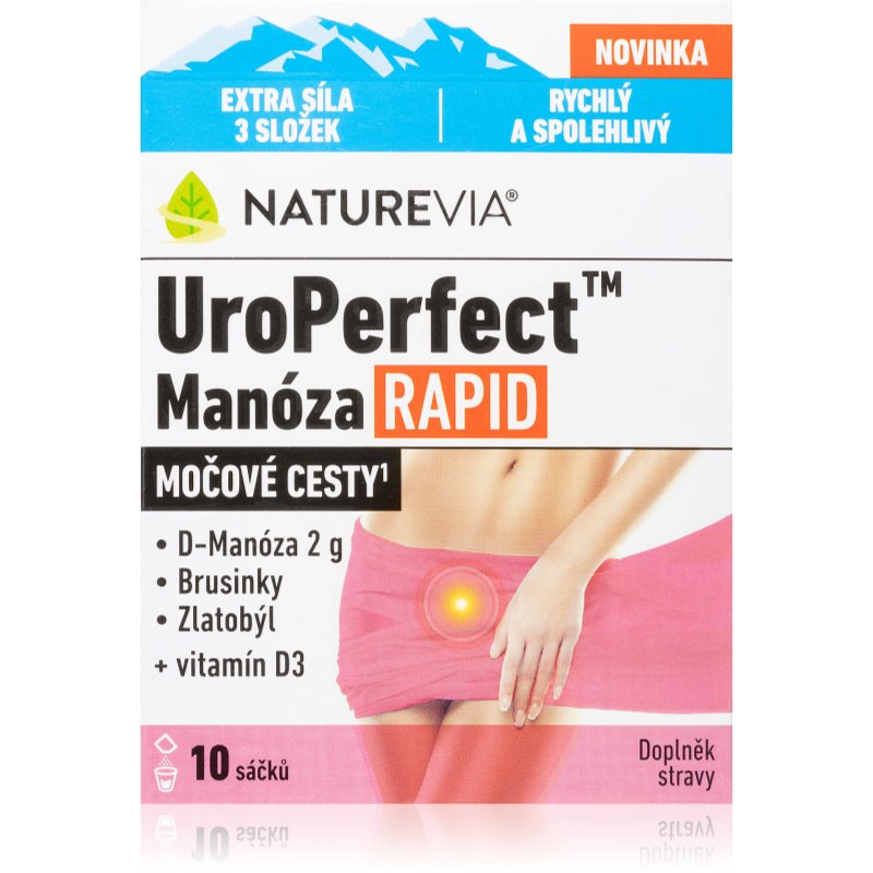 NatureVia UroPerfect Manosa Rapid prášok pre perorálny roztok pre zdravé močové cesty vo vrecúšku 10 ks kúpite na Notino.sk