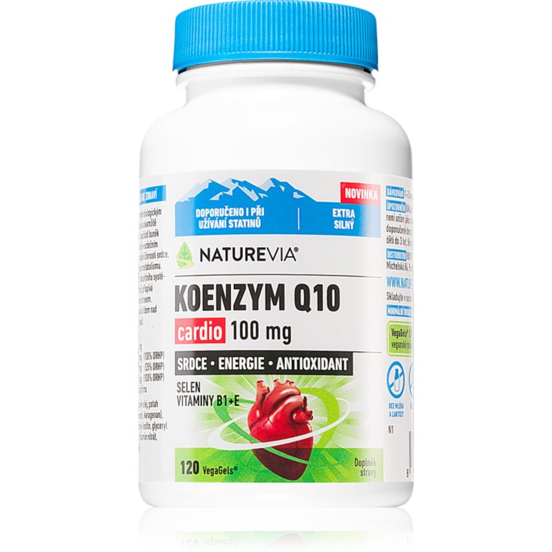 NatureVia Koenzym Q10 Cardio kapsuly na normálnu funkciu srdca a ciev 120 cps