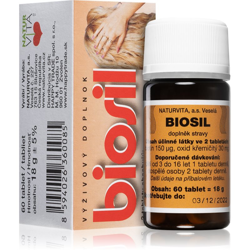 NATURVITA Biosil tablety k udržování normálního stavu vlasů, pokožky a sliznic 60 tbl