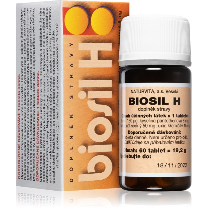 NATURVITA Biosil H tablety pre krásne vlasy a pokožku 60 tbl