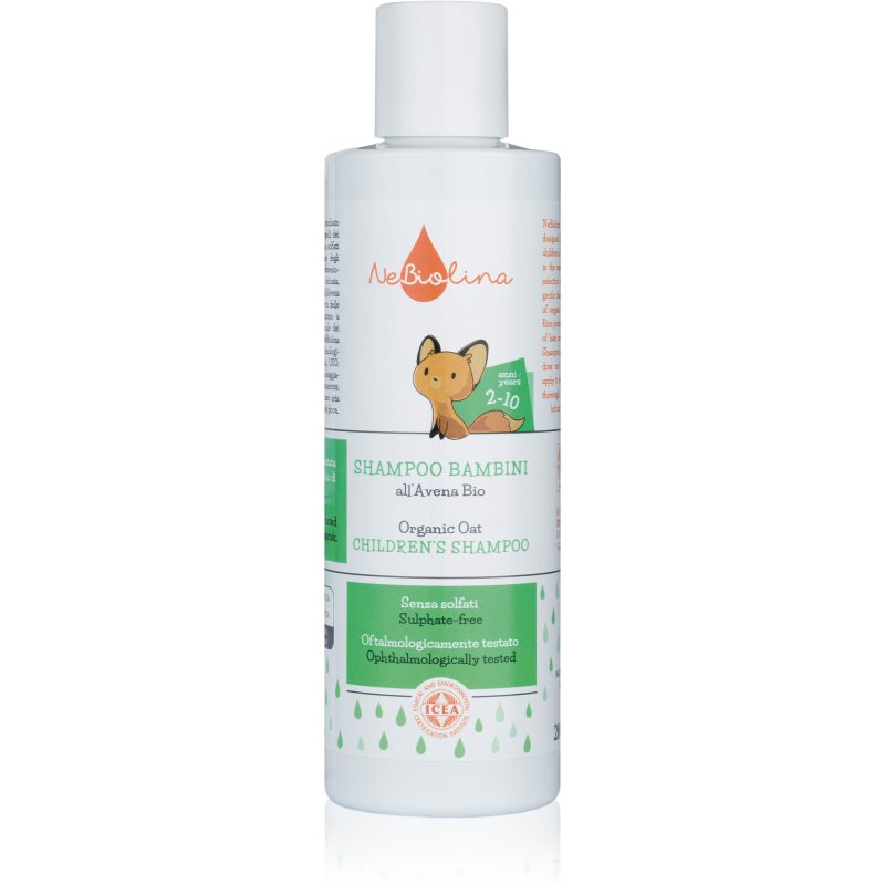 NeBiolina Children Organic Oat Shampoo Gentle Shampoo For Everyday Use For Children 2-10 Y 200 Ml
