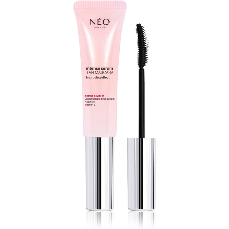 NEO MAKE UP Intense Serum Tan Mascara erősítő szempillaspirál regeneráló hatással árnyalat Black 9 ml