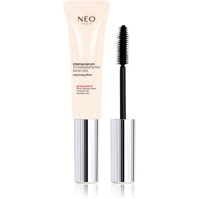 NEO MAKE UP Intense Serum Vitamin & Mineral Mascara поживна туш для вій для активації росту вій відтінок Black 9 мл