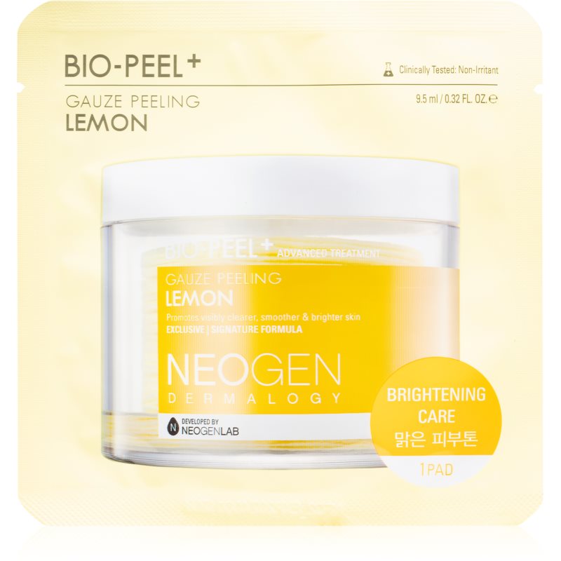 Neogen Dermalogy Bio-Peel+ Gauze Peeling Lemon eksfoliaciniai vatos diskeliai skaistinamojo ir glotninamojo poveikio 8 vnt.