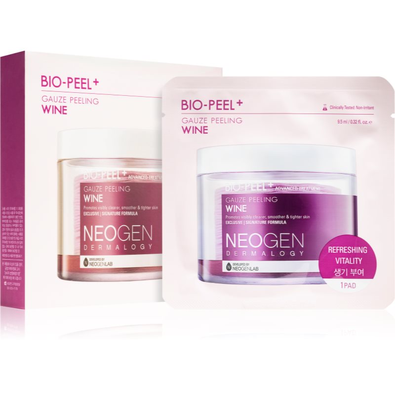 Neogen Dermalogy Bio-Peel+ Gauze Peeling Wine пілінгові серветки для обличчя для розгладження шкіри та звуження пор 8 кс
