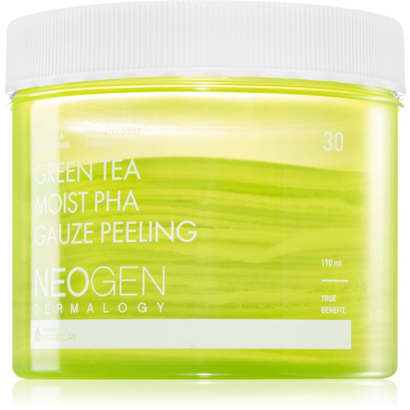 Neogen Dermalogy Clean Beauty Gauze Peeling Green Tea Moist PHA пілінгові серветки для обличчя зі зволожуючим ефектом 30 кс