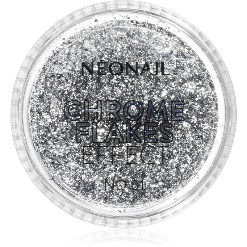 NeoNail Chrome Flakes Effect No. 1 žvilgesio suteikianti pudra nagams 0,5 g