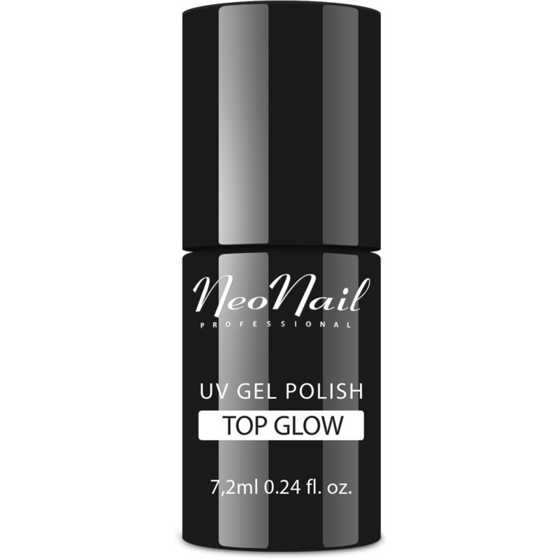 NeoNail Top gelový vrchní lak na nehty odstín Glow Silver 7,2 ml