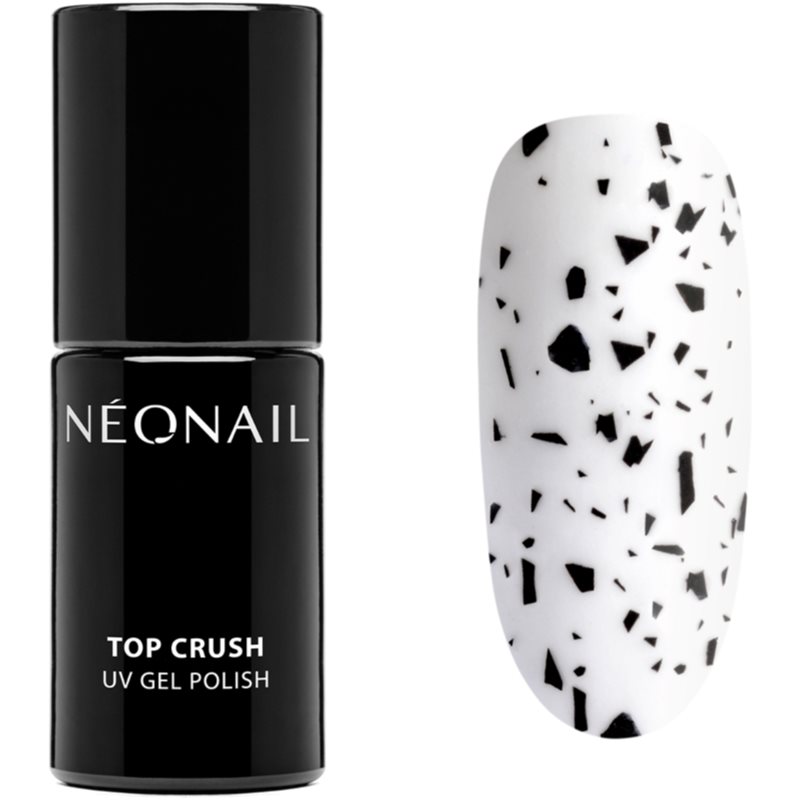 NeoNail Top Crush vrchný lak na nechty s použitím UV/LED lampy odtieň Black Gloss 7,2 ml