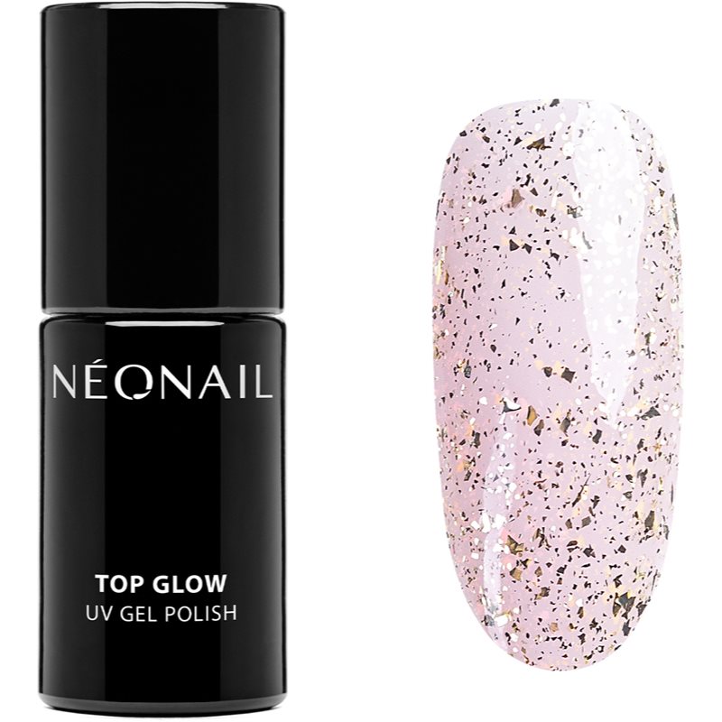 NEONAIL Top Glow Gel-Decklack für die Fingernägel Farbton Gold Flakes 7,2 ml