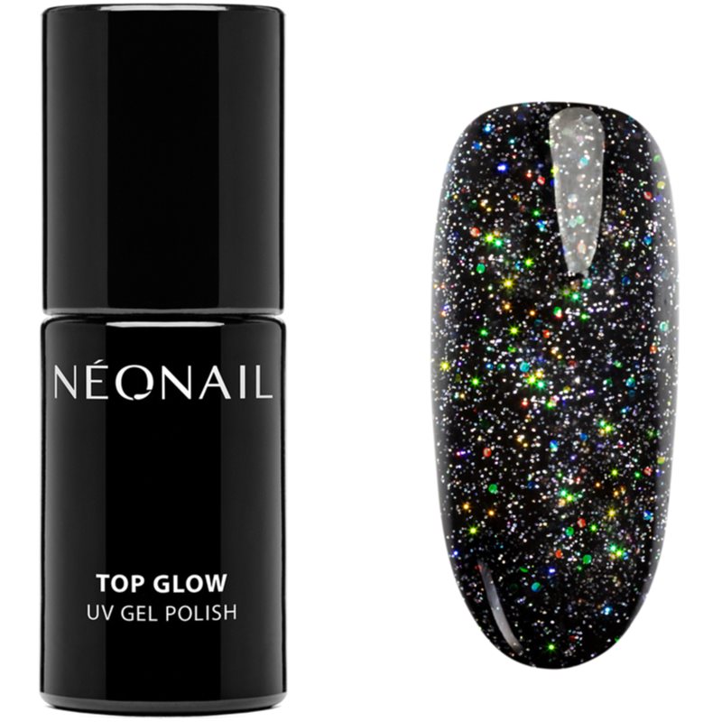 NeoNail Top Glow закріплювач гелевого лаку для нігтів з використанням УФ/ЛЕД лампи відтінок Multicolor Holo 7,2 мл