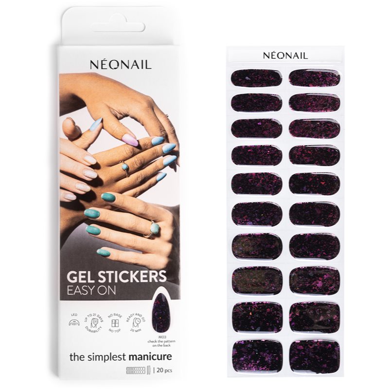 NeoNail NEONAIL Easy On Gel Stickers klistermärken för naglar Skugga M03 20 st. female