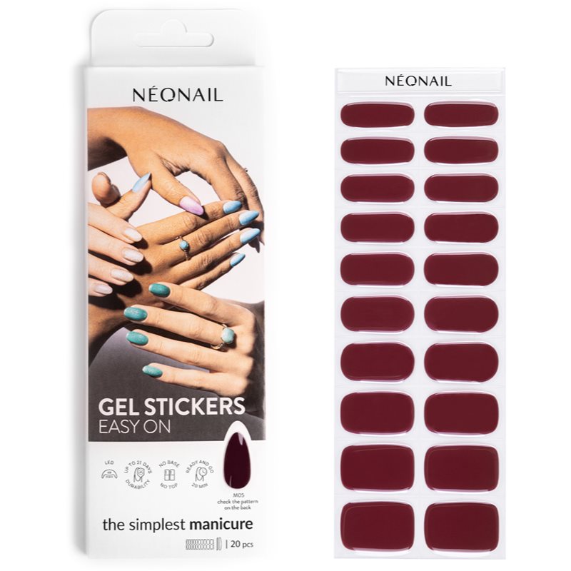 NEONAIL Easy On Gel Stickers folii autocolante pentru unghii culoare M05 20 buc