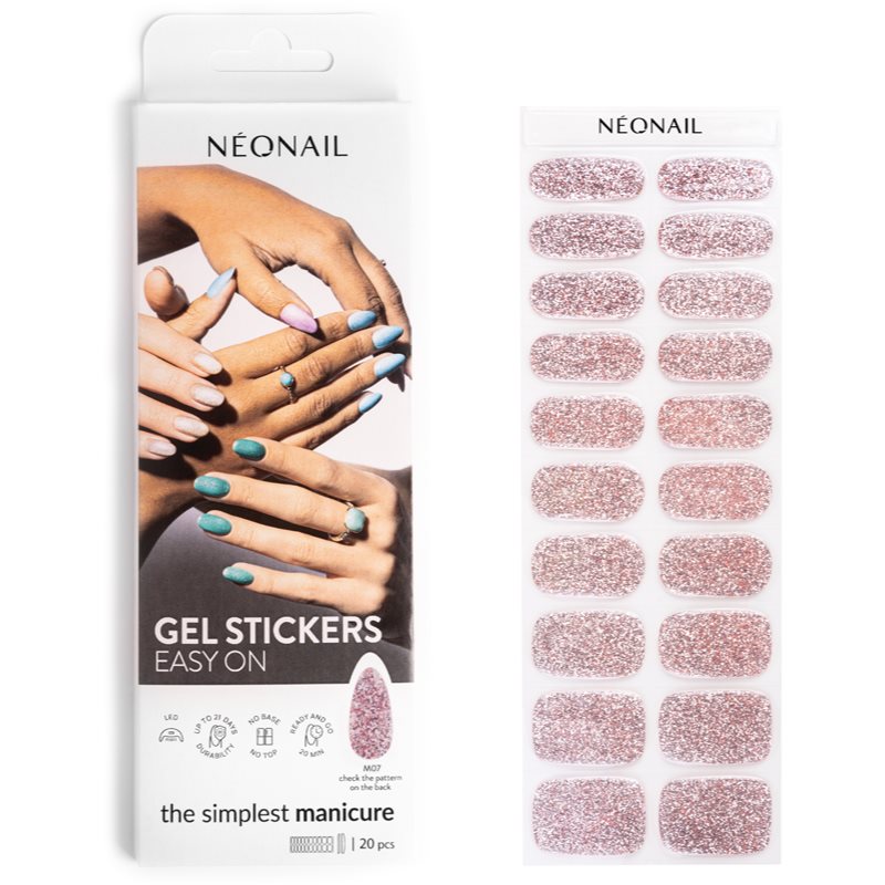 NEONAIL Easy On Gel Stickers Nail Stickers Shade M07 20 Pc