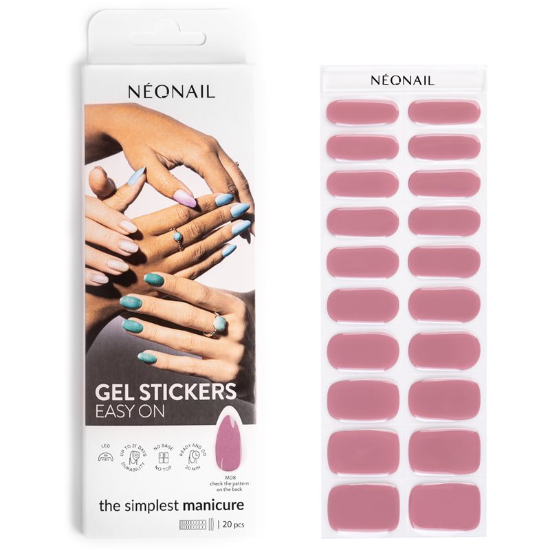 NEONAIL Easy On Gel Stickers Nail Stickers Shade M08 20 Pc