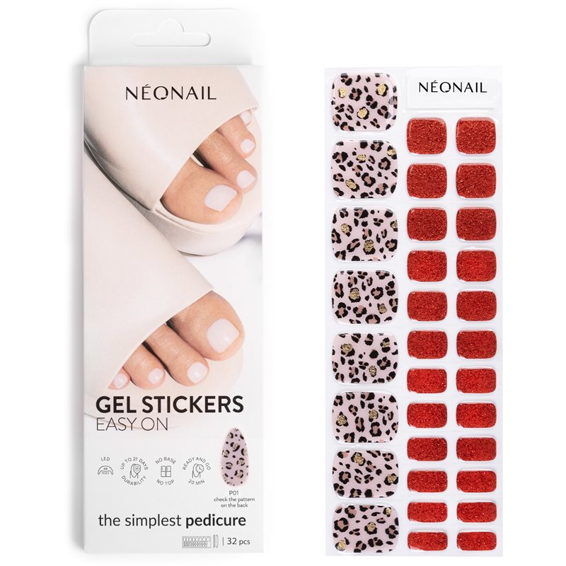 NEONAIL Easy On Gel Stickers folii autocolante pentru unghii pentru picioare culoare P01 32 buc