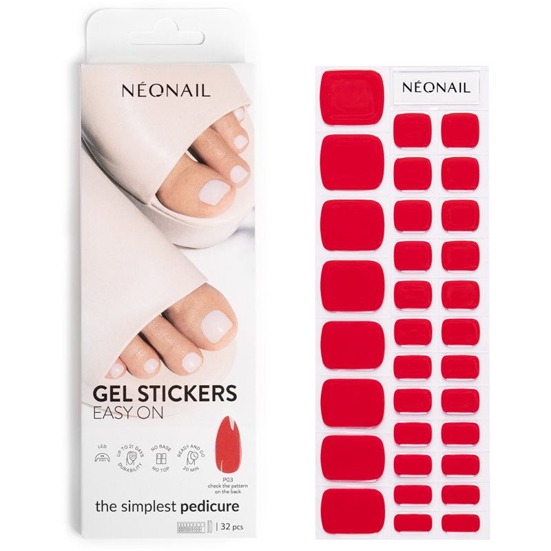 NEONAIL Easy On Gel Stickers наклейки для нігтів для ніг відтінок P03 32 кс